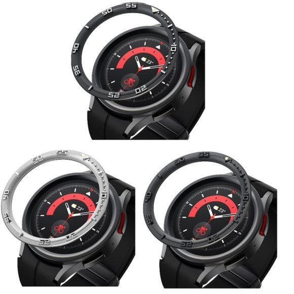 BAIHUIAM | Black, Silver, Matte Black Adhesive Frame | Galaxy Watch 5 Pro 45mm - Picture 1 of 6